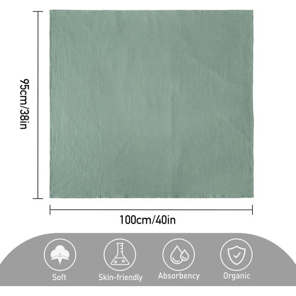 Muslin Swaddle Blankets for Baby, 4-Pack Newborn Receiving Blankets 40 x 38 inches