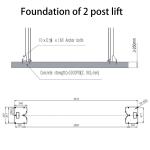 OEM Gantry Car Lifting Machine Double Cylinder 2 Post Car Hoist