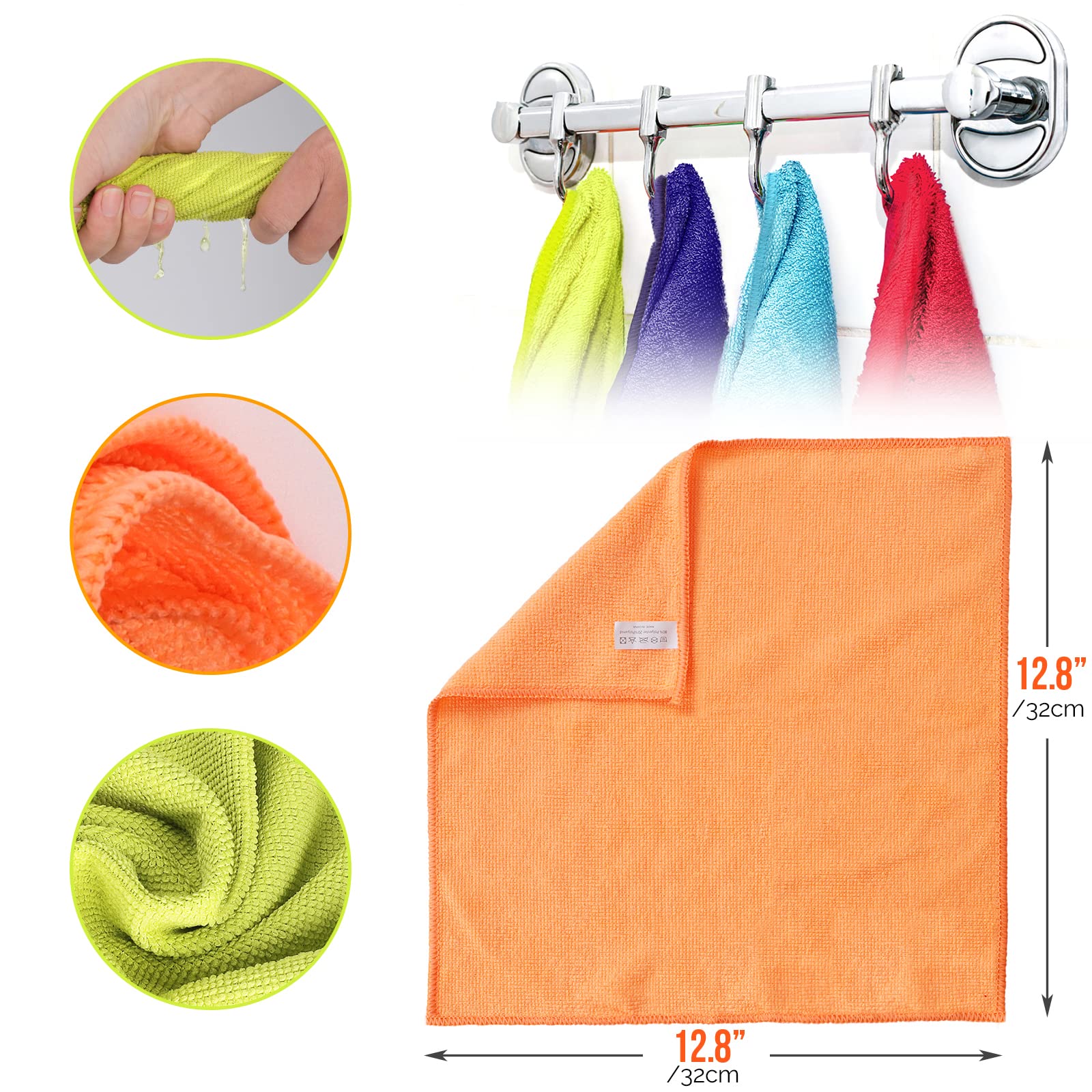 Customized Microfiber Cleaning Cloth for Car Polishing 80% Polyester 20% Polyamide