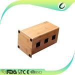 2 tiers slot bamboo universal knife block