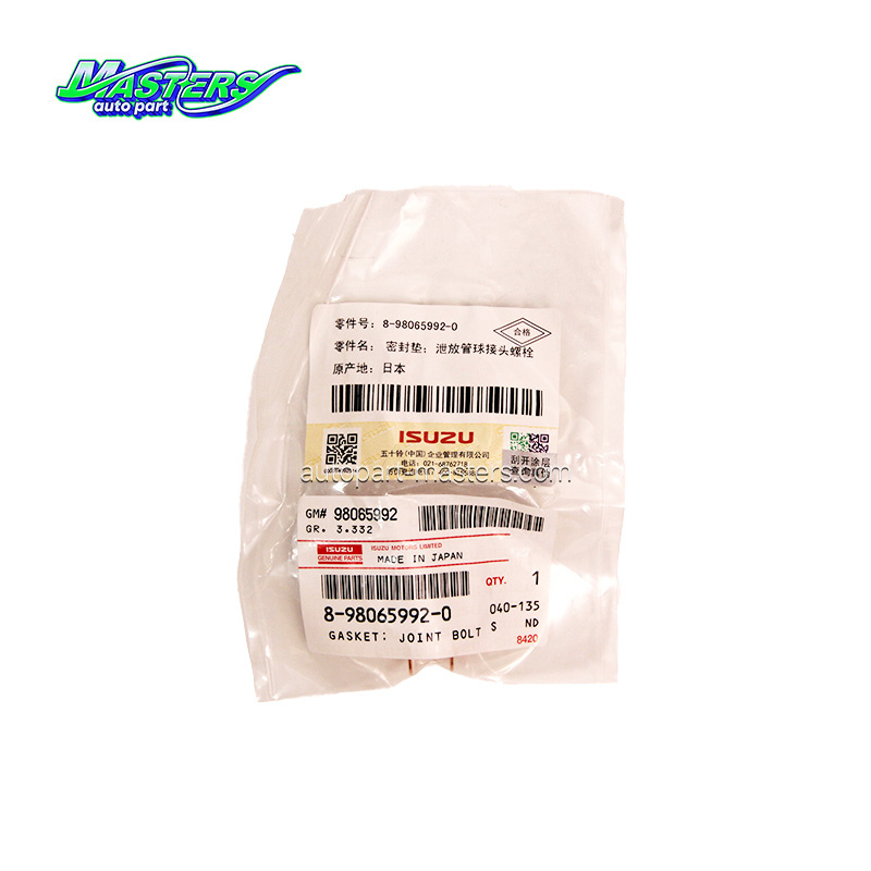 Masters 8-98065992-0 Leak Off Pipe Joint Bolt Gasket 8980659920 For ISUZU 4HK1 6UZ1 VC46