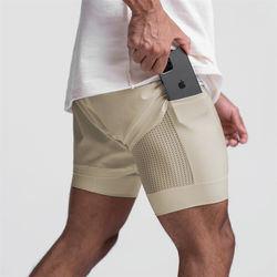 Wholesale Wholesale Custom Mesh Sweat Compression 2 in 1 Print Designer Nylon Fitness Boxer Gym Workout Sports Cargo Running Men′s Shorts from china suppliers