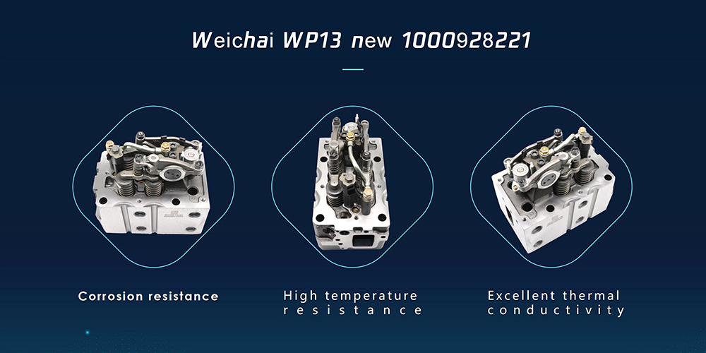 1000928221 Reference NO. wp12 wp13 engine Second Fifth cylinder head With solenoid valve original weichai engine parts