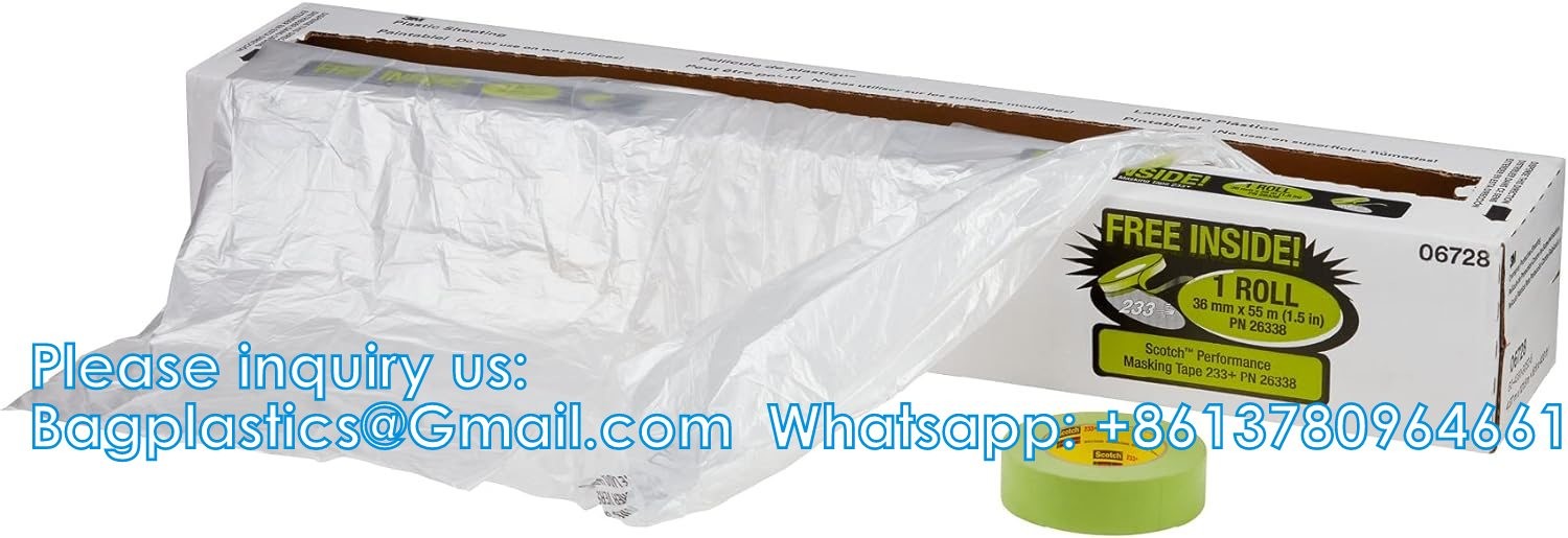 Overspray Paintable Plastic Sheeting - 10 Micron, Protective Masking Film Cover - Auto Car Painting, Bodyshop