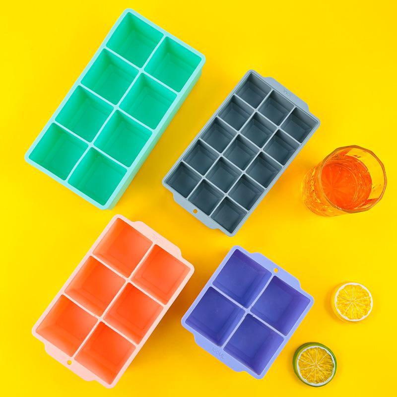 Large Grade Silicone Ice Cube Square Tray Mold for DIY Ice Making Silicone Material