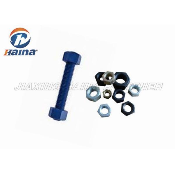 ASTM A193 Grade B7 PTFE Coated Bolts , Green Color Stainless Steel Threaded Rod