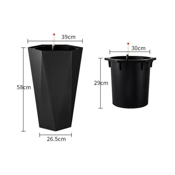 58cm Tall Indoor Self Watering Plant Pots With Water Level Indicator