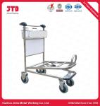 Double Layers Airport Baggage Trolley Hotels Four Wheel Trolley Cart