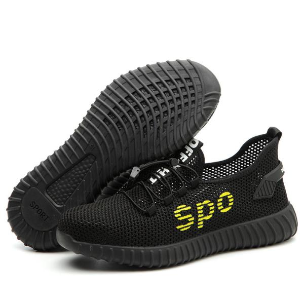 Shengjie Men'S Breathable Flyknit Large Mesh Rubber Sole Fashion Safety Shoes