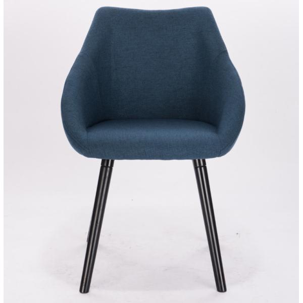 Modern Upholstered Comfortable Dining Room Chair With Black Iron Leg Padded Room Chairs