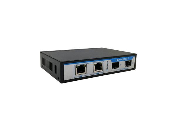 Single Mode Fiber Optic Switch 2 RJ45 2 SFP Ports Auto Negotiation 5% - 90%