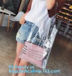 Custom Transparent Gift Pvc Tote Shopping Bag, reflective pvc shopping women's