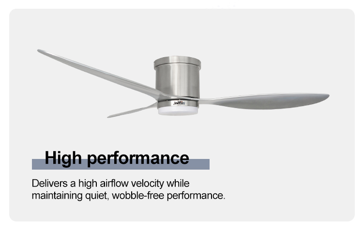 Remote Controlled LED Ceiling Fan for Modern Home Office Design and Low Ceiling Spaces