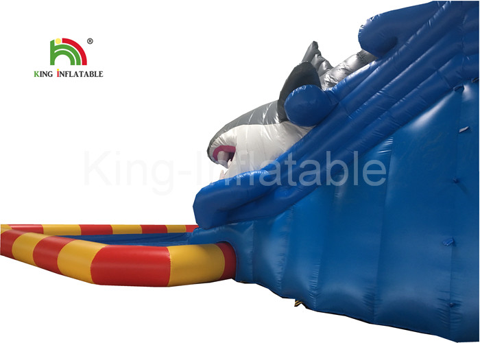 Grey Megalodon Adult & Kids Inflatable Water Parks With Slide For Outdoor