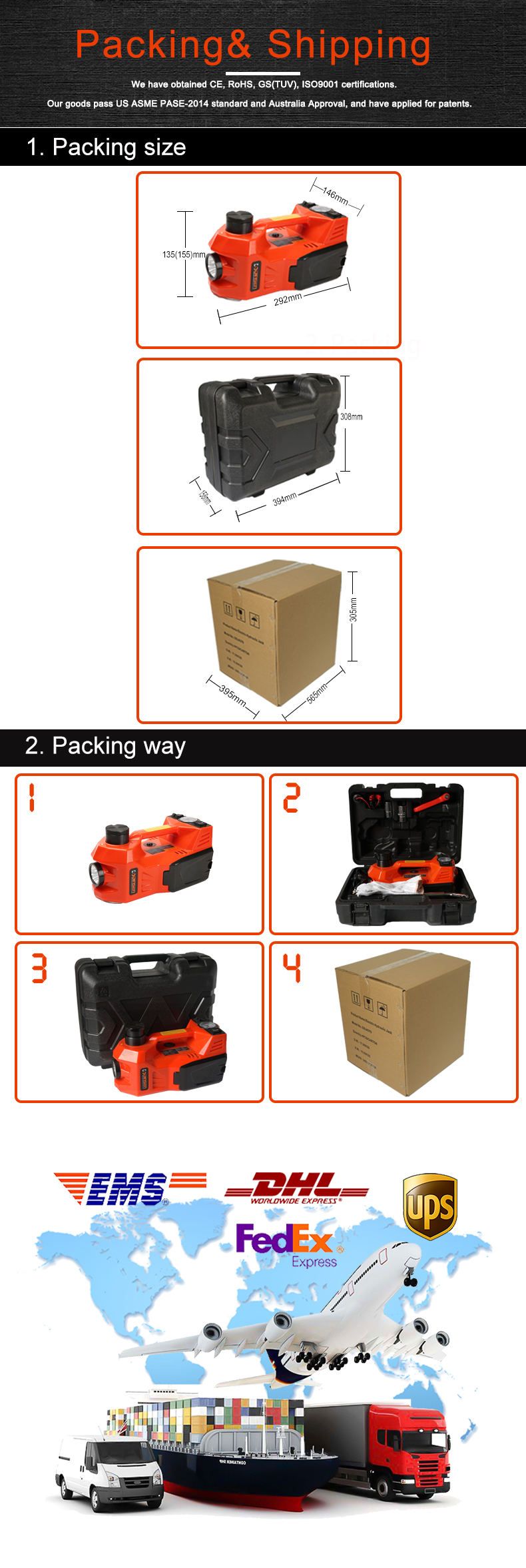 5T Hydraulic Bottle Jack With Pressure Gauge Vehicle Positioning 35L/min