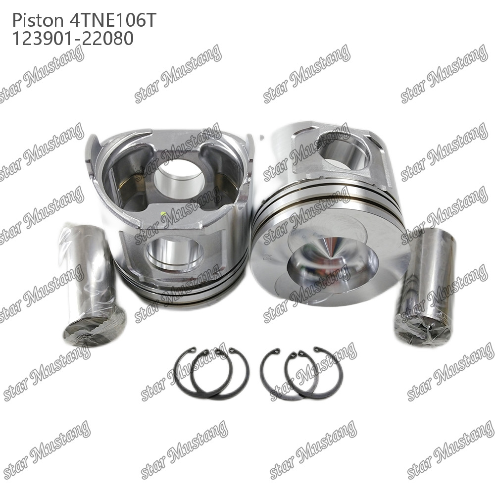 Piston 4TNE106T With Valve Print 123901-22080 For Yanmar Diesel Engine Repair Parts