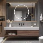 Plywood Bathroom Vanity Units , slate Countertop Floating Vanity Cabinet
