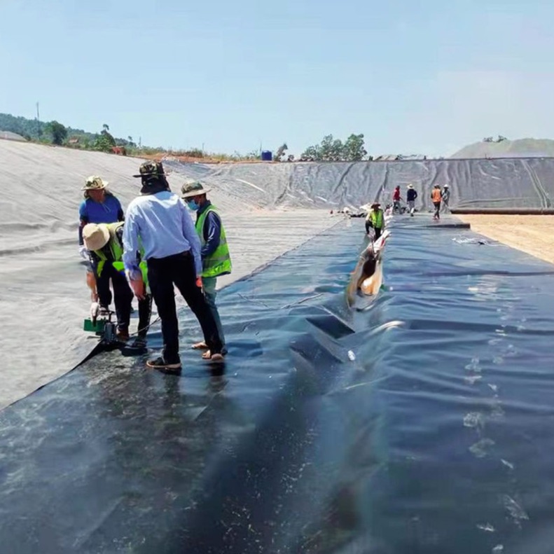 Double Smooth HDPE Waterproofing Plastic Geomembrane Sheet for Aquaculture Fish Pond Liner