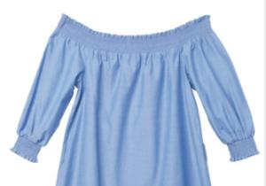 Wholesale Polyester80% Cotton20% Smock Pleats Blue Ladies Strapless Dress from china suppliers