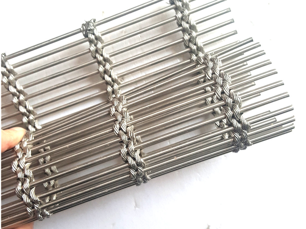 Rolling Shutters Architectural Wire Mesh with Steel Rod And Cable Rope Wire