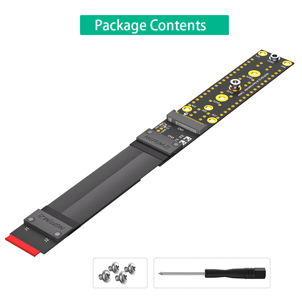 M.2 NGFF Key M NVMe SSD Extension Cable Extender PCIe3.0 X4 Full Speed High Speed SSD Desktop Computer Extension Cable