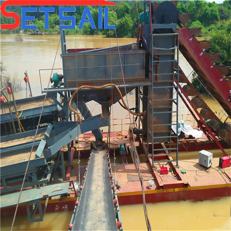 Low Price Chain Bucket Gold Dredger with Jig Machine