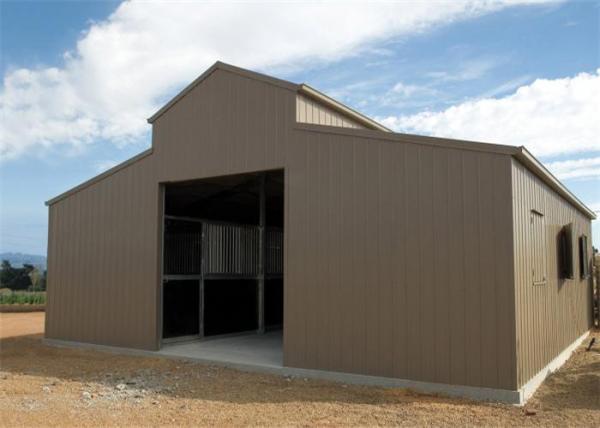 Agricultural Greenhouse Metal Barn Construction / Prefab Pole Barn Kits Custom