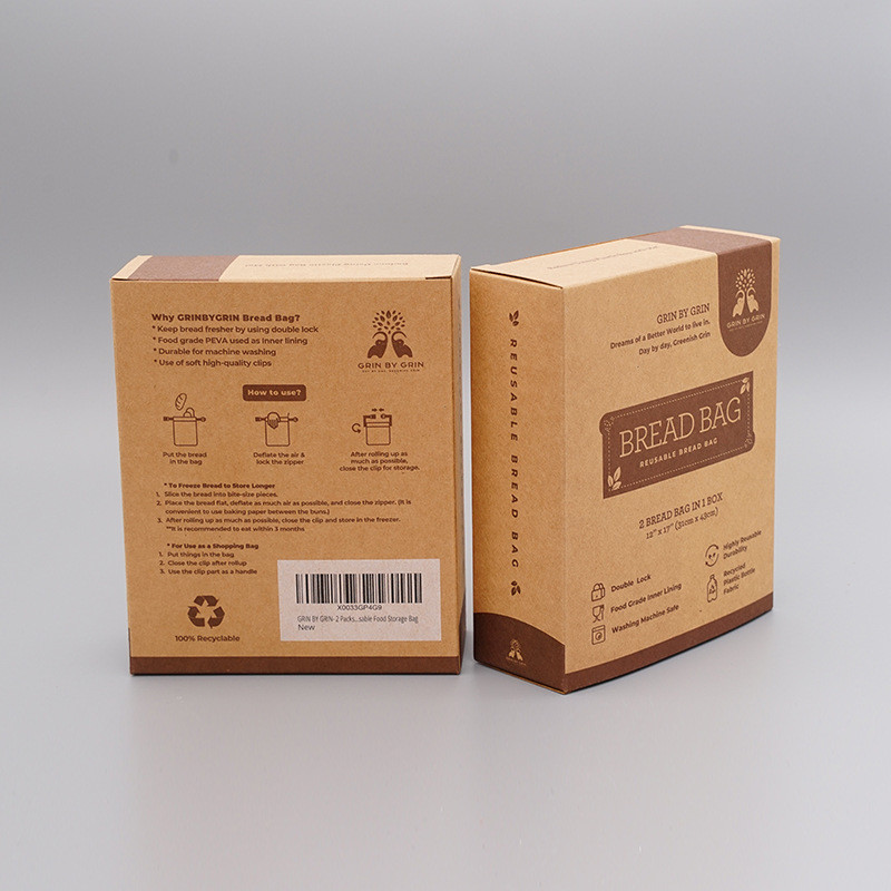 Eco Friendly Folding Carton Boxes Printing Bright Custom Color For Bread Bag