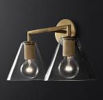 40w*2 Decorative Wall Lamps Brushed Brass Wall Light Bulbs Included
