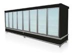 commercial fruits vegetables sliding door open chiller display