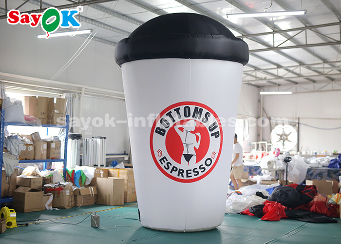 3.6m Custom Inflatable Products / Blow Up Coffee Cup For Advertising