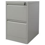 2 Drawers Metal Filing Cabinet Matt Light Grey RAL7035 With Swan Neck Grip