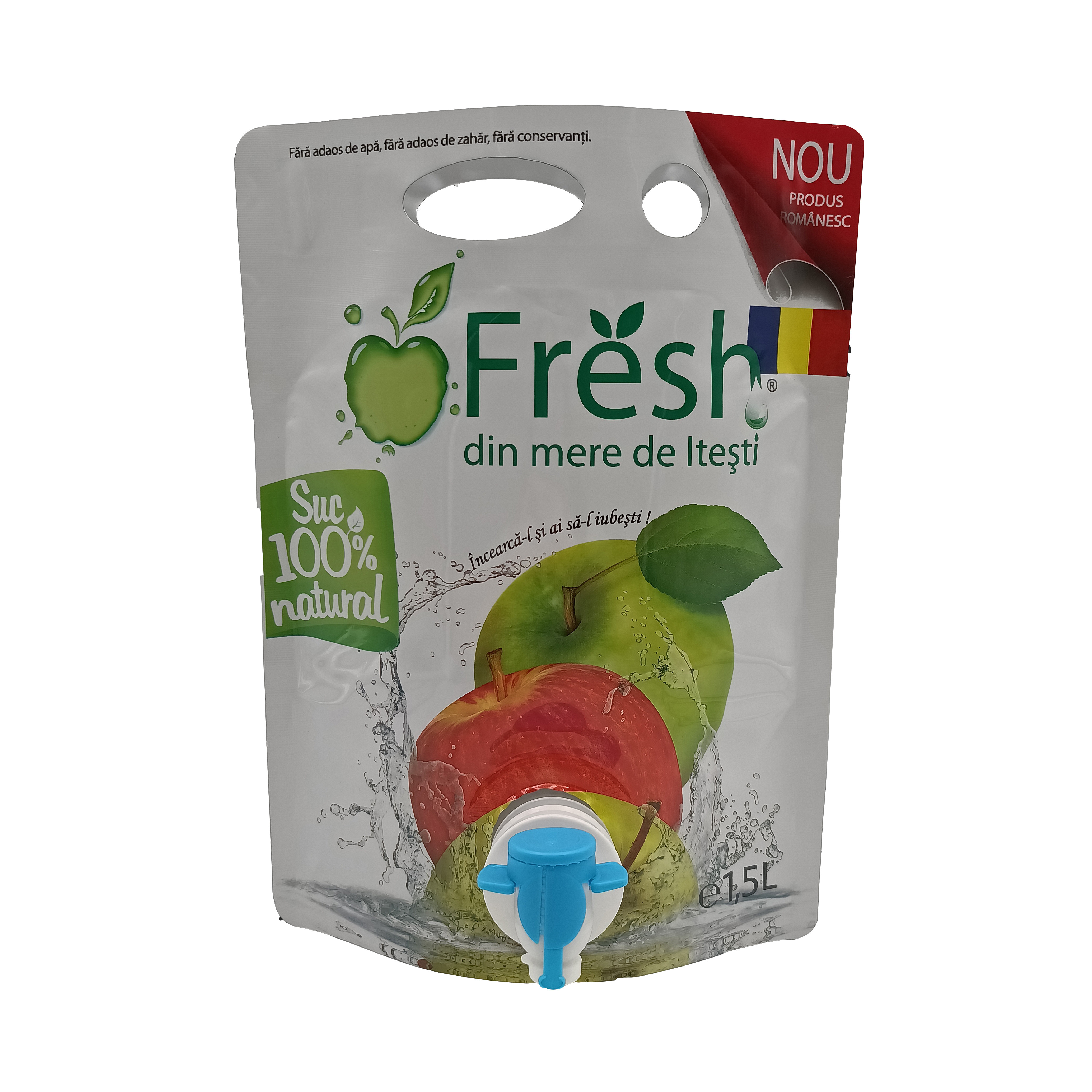 Stand Up Aluminum Foil 1.5L Spout Juice Pouch With Tap Valve