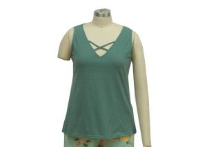 Wholesale SleeveLess V Neck Ladies Loungewear Sets Jersey Womens Nightwear Sets from china suppliers