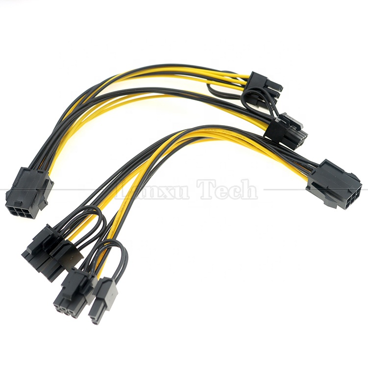 GPU 6 PIN to Dual 8 PIN 18AWG PCI Express Motherboard Power Supply Adapter PCIe Extension Cable