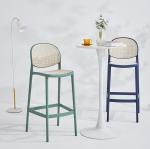 Home Balcony Rattan Bar Stool Chair Green Rattan Counter Stools Customized