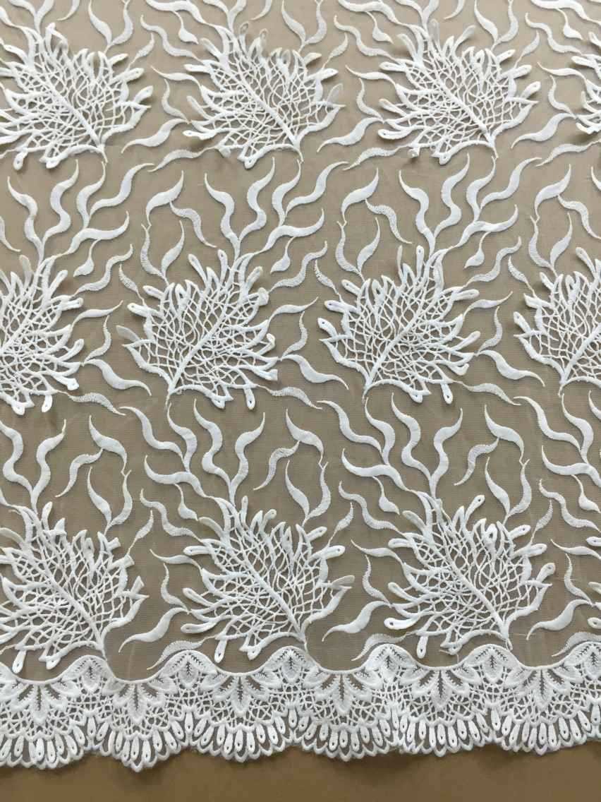 hot sale fashion embroidery lace fabric for wedding dress