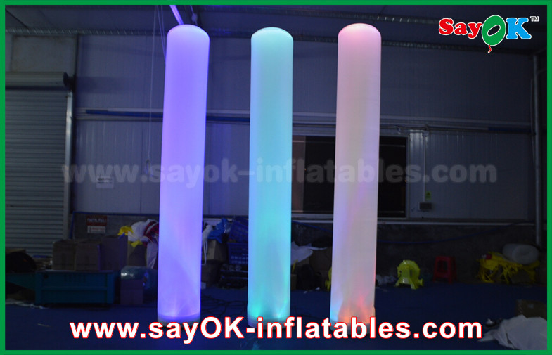 3m Tall Nylon Cloth Inflatable Lighting Decoration Pillar Shape For Advertising