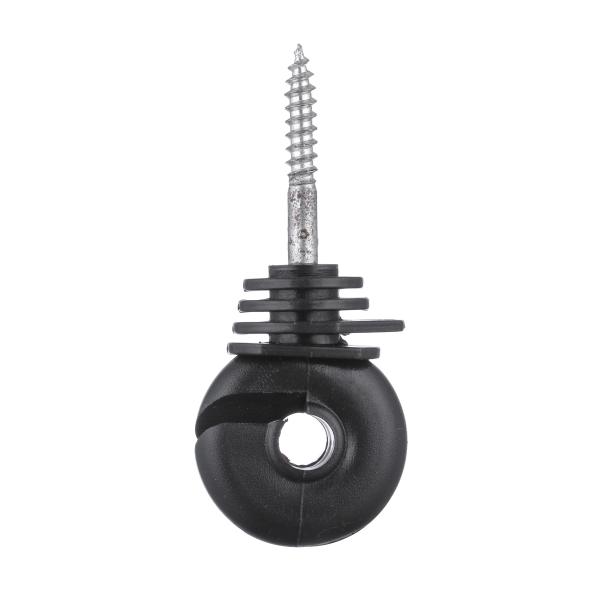 Steel Black Electric Fencing Wood Post Insulator Screw In Ring Insulator With