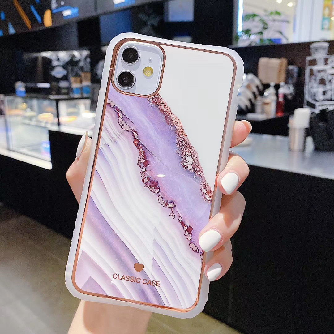 BiDa Marble Phone Case Shock Free Classic Gold Foil Protective Case For Iphone 11 Pro