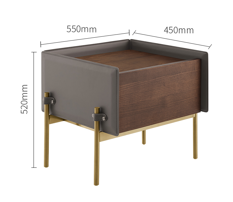 Solid Steel High Leg Nightstand Simple and Modern Storage Cabinet for Mini Bedroom