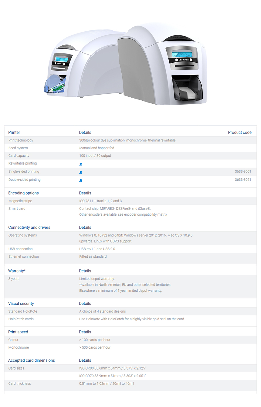 Single/Double Sided Magicard Enduro 3E USB Dot-matrix Thermal PVC ID Card Printer