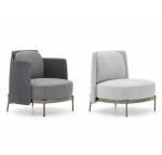 Modern Design Leisure Stainless Steel Swallow Gird PU leather upholstery Arm