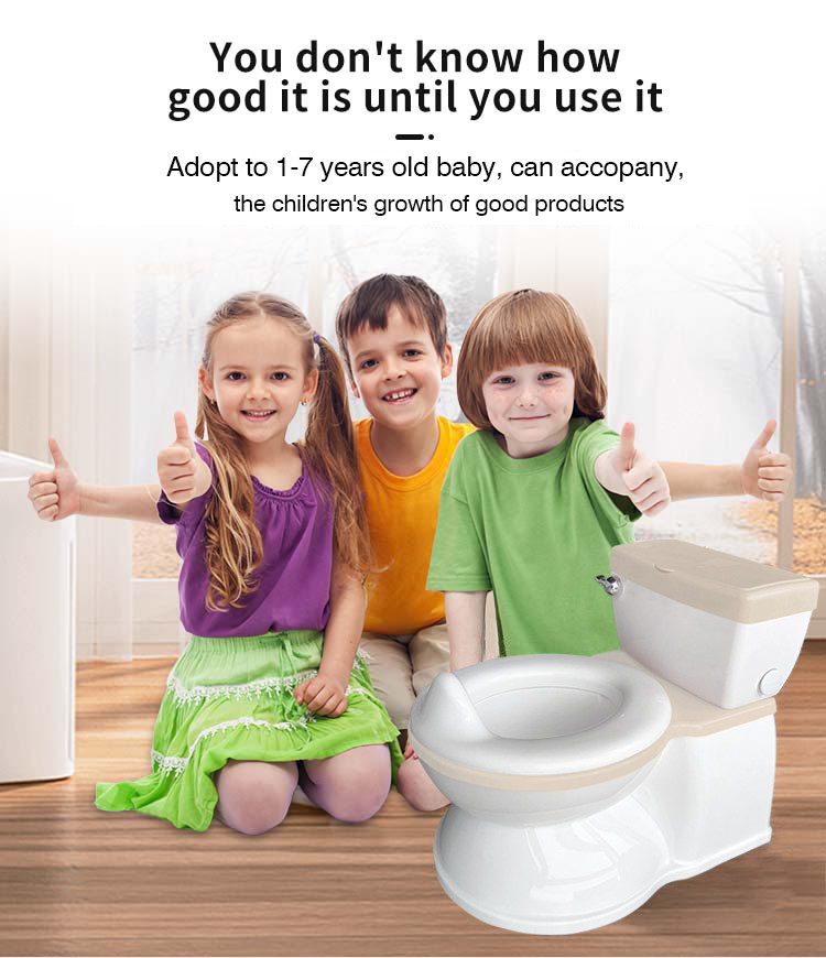Baby Potty Toilet with Cute Cartoon Design Easy To Clean Kids Potty with Flushing Sound Music