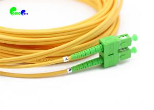 Wholesale SC / APC Fiber Optic Patch Cables Duplex Single Mode 9 / 125 G657A1 2.0mm Green LSZH CPR certificated Patch cord from china suppliers