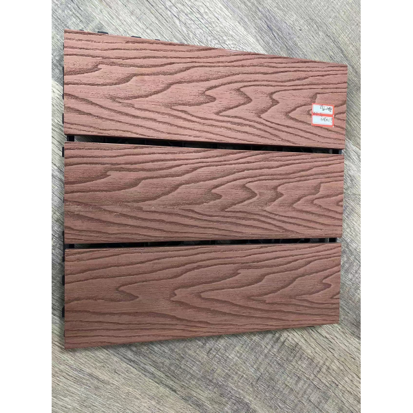 Durable Wood Plastic Composite Patio Deck Tiles Interlocking Resist Wear