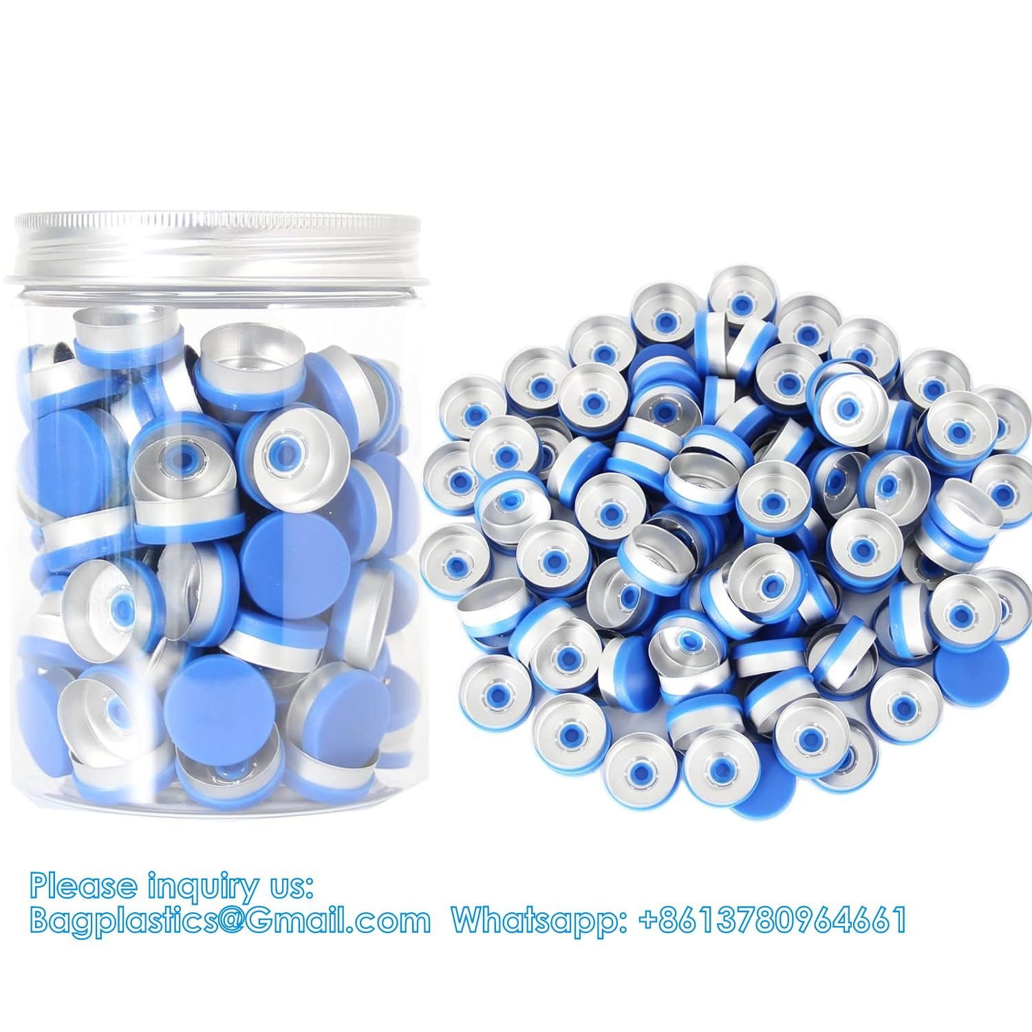 20mm Flip Top Caps Aluminum-Plastic Black Caps for Glass Vial Crimp Caps with White PTFE and Red Silicone Septa