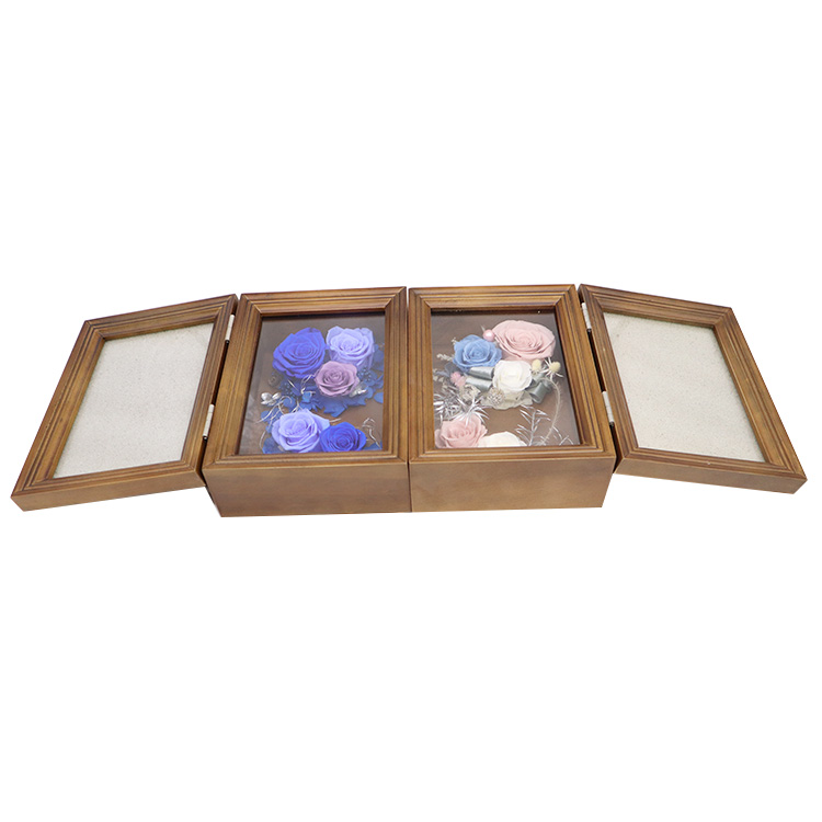 Mother'S Day Preserved Rose Gift Box Solid Wood Photo Frame 15.5*8*20.5CM