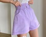 Sweet Cotton Short Pants Anti Wrinkle Korean Casual Pants With Belt