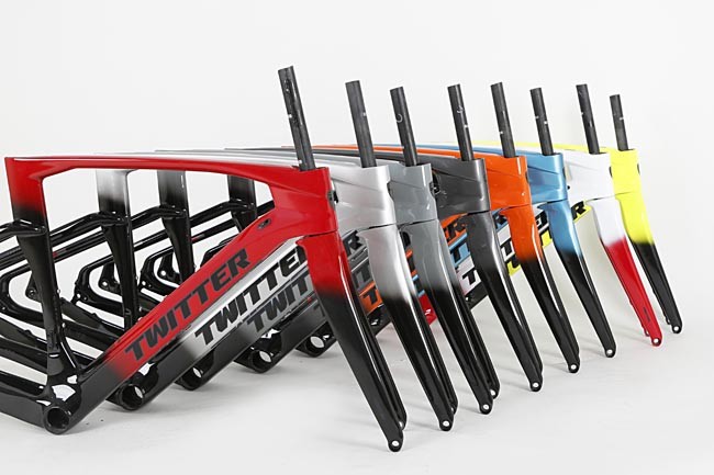 45cm Carbon Road Bike Frame , Hybrid Bike Frameset For 700x40C Tyre